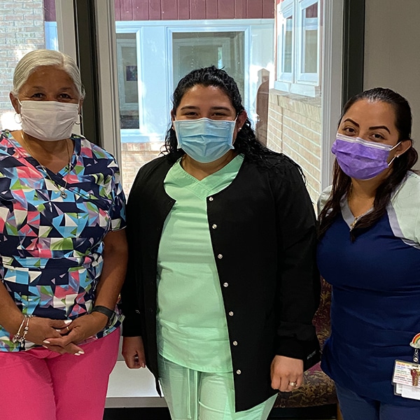 Benton St. nurses in facemasks